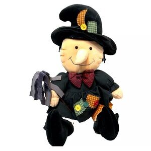 Vintage MTY International Plush Halloween Witch Decoration Stuffed 16” Very Soft